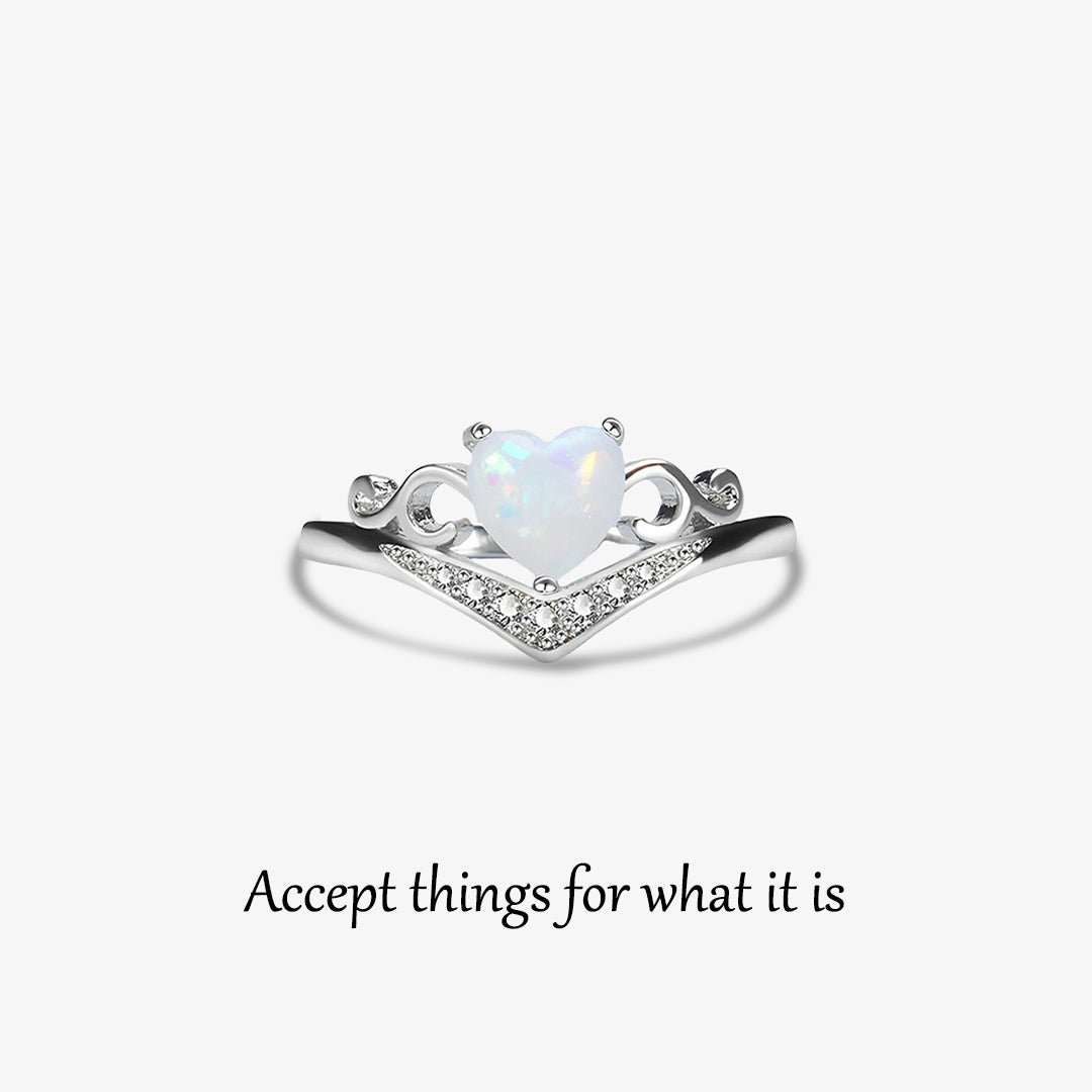 Self Love Heart Crown Opal Ring