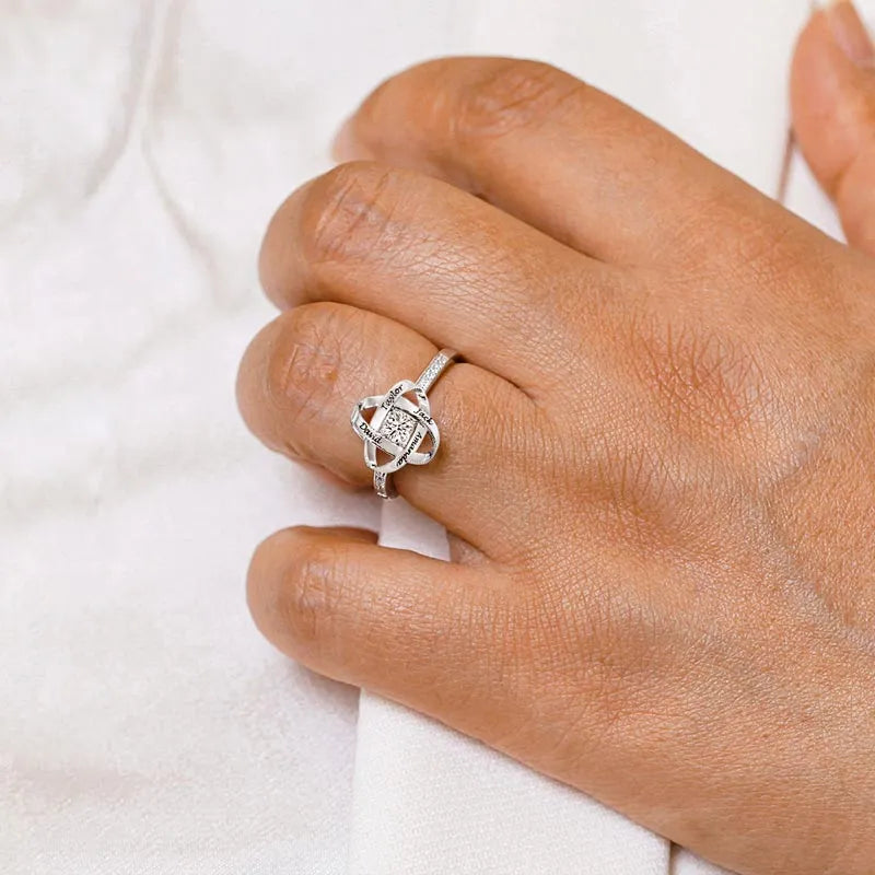 For Mother - S925 Custom Name Knot Ring