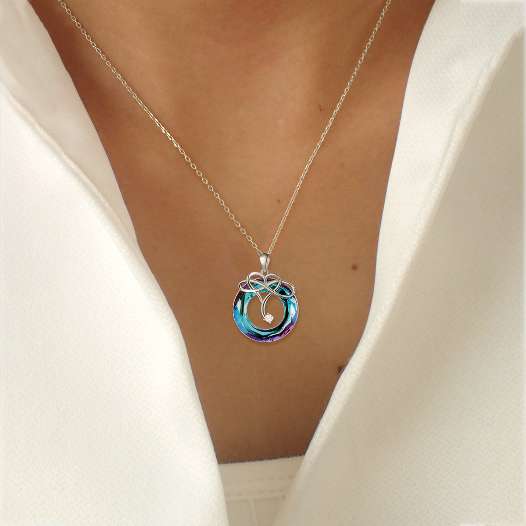 For Bonus Daughter - S925 I Love You Crystal Necklace