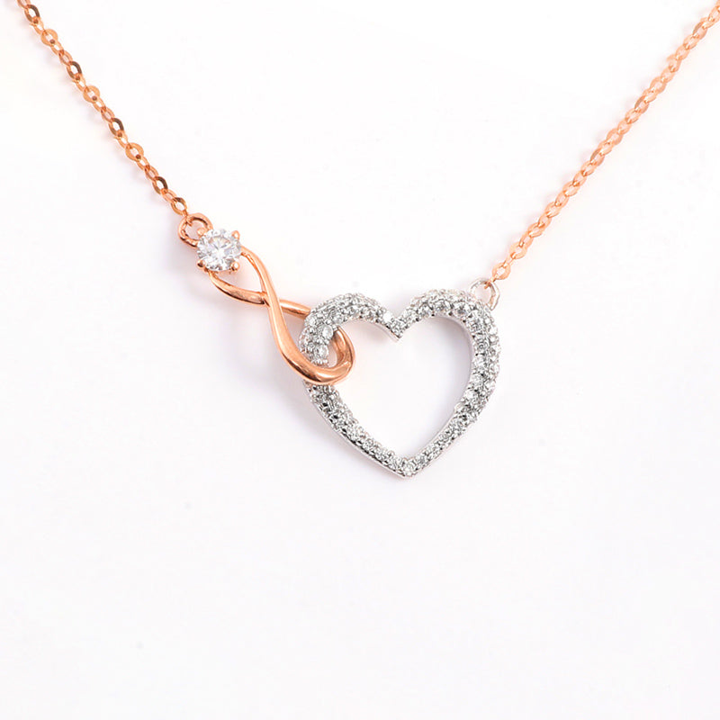 For Bonus Daughter - S925 Always Shine Like The Brightest Star Infinity Heart Necklace