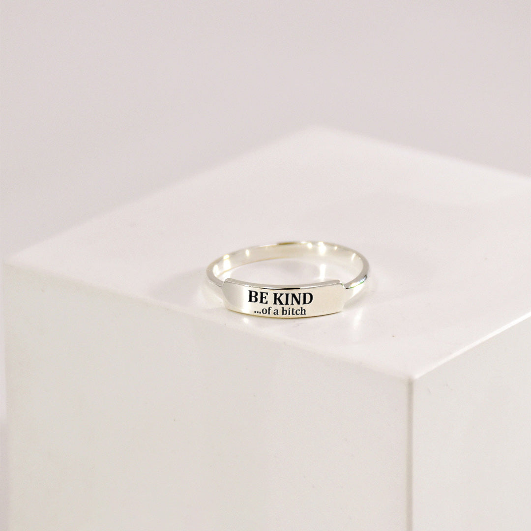 Be Kind...of a Bi❤ch Dainty Bar Ring