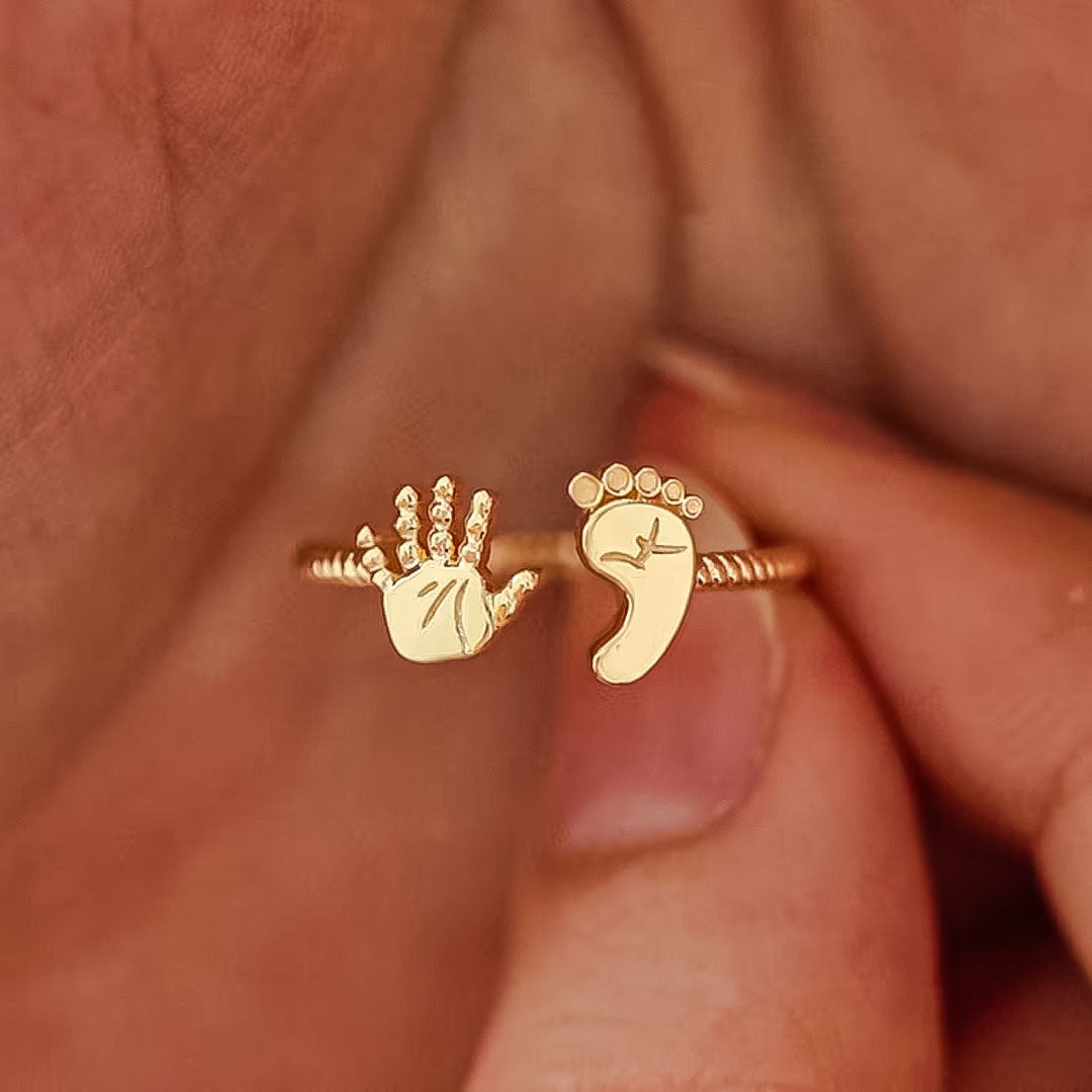 For Mother - S925 Mama to Be Palm and Foot Ring