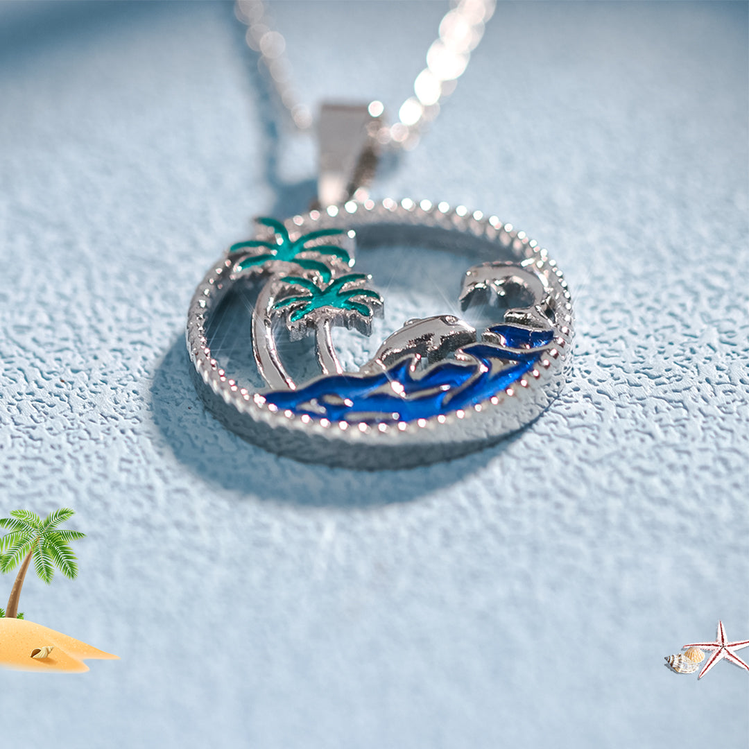S925 You Need to Slow Down and Breathe Palm Tree Necklace