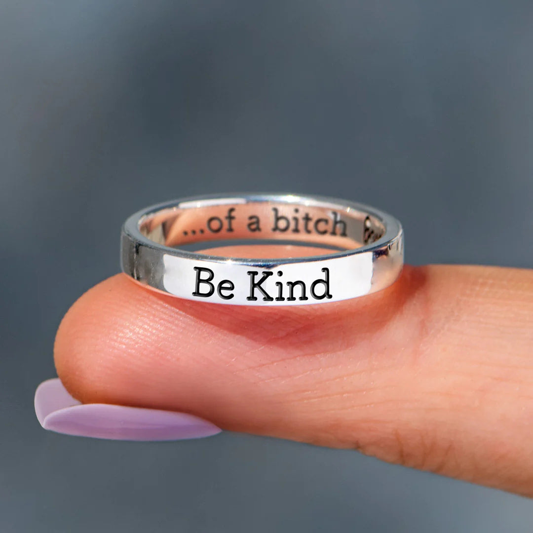 S925 Be Kind...of a Bi❤ch Circle Ring