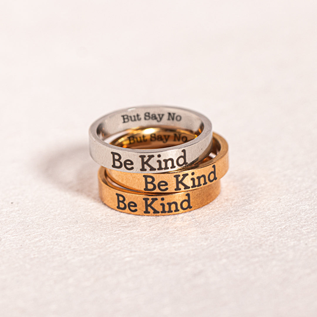 S925 Be Kind But Say No Circle Ring
