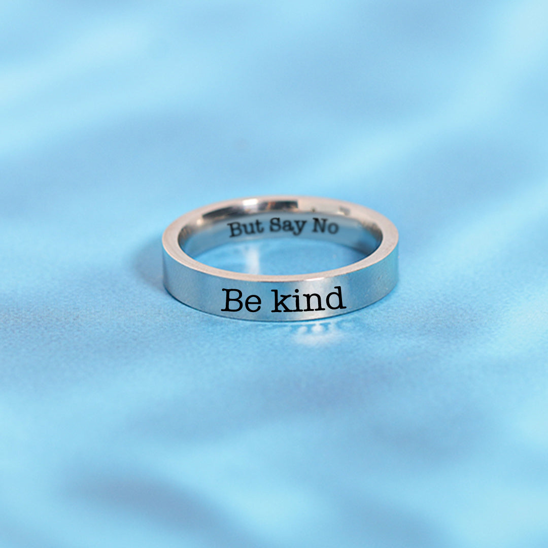S925 Be Kind But Say No Circle Ring
