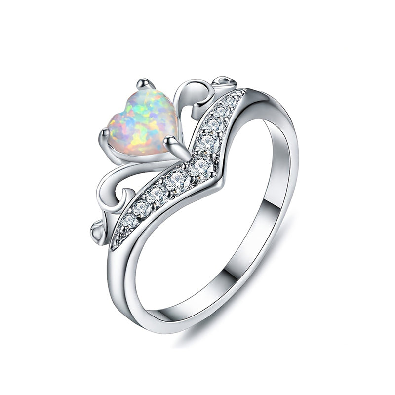 Self Love Heart Crown Opal Ring