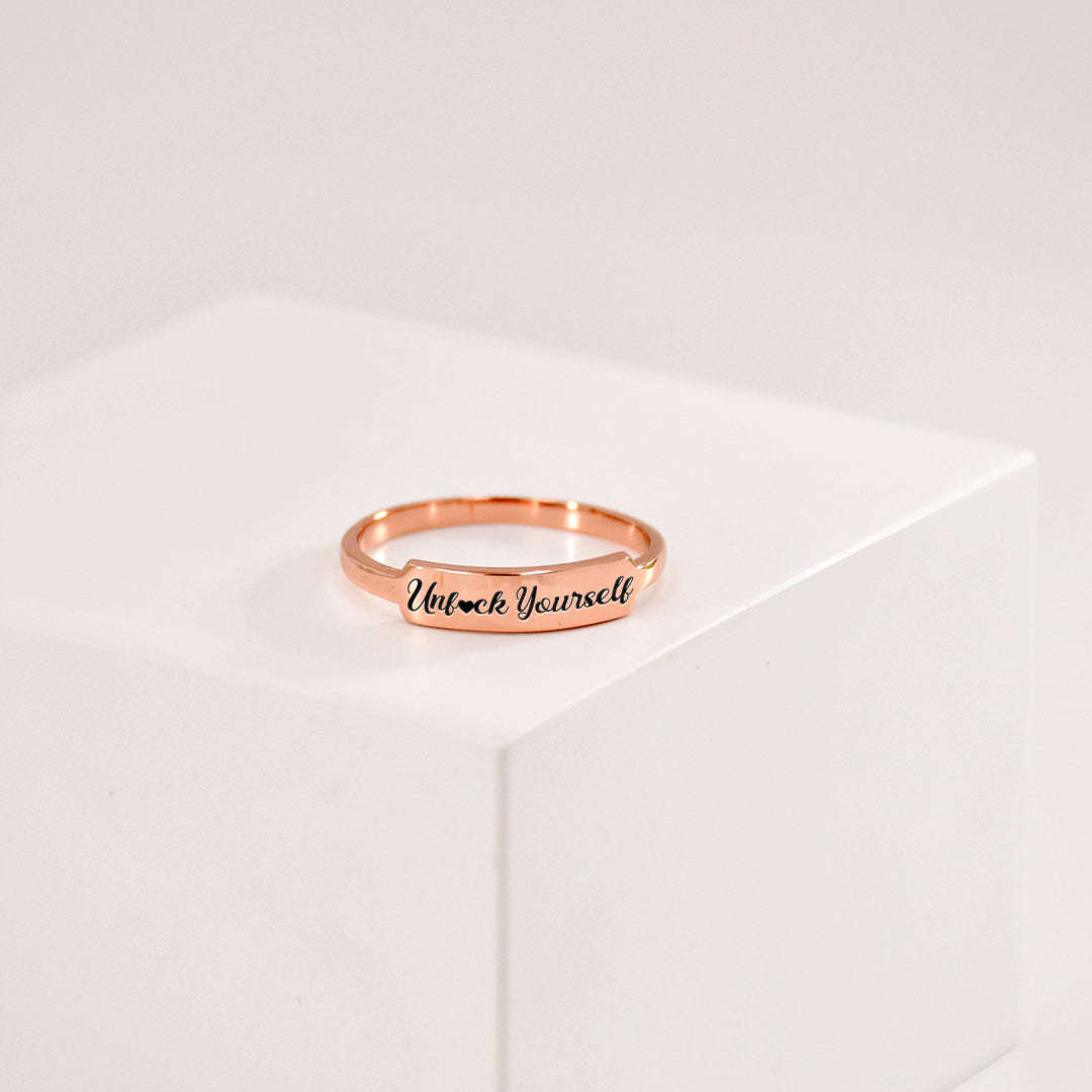 S925 Unf❤️ck Yourself Dainty Bar Ring