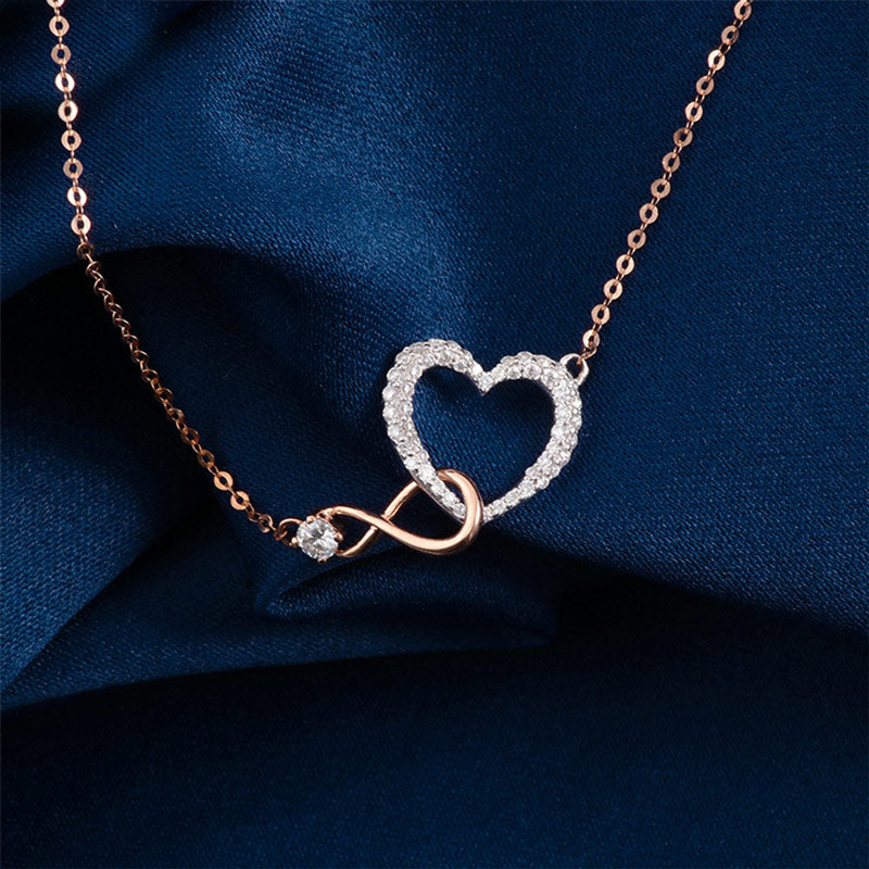 For Bonus Daughter - S925 Always Shine Like The Brightest Star Infinity Heart Necklace