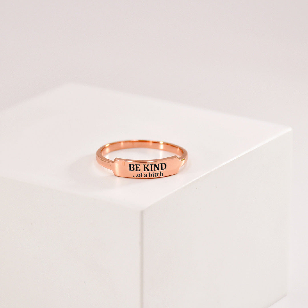 Be Kind...of a Bi❤ch Dainty Bar Ring