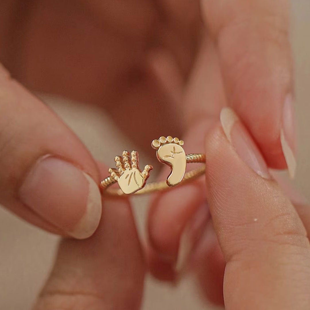 For Mother - S925 Mama to Be Palm and Foot Ring