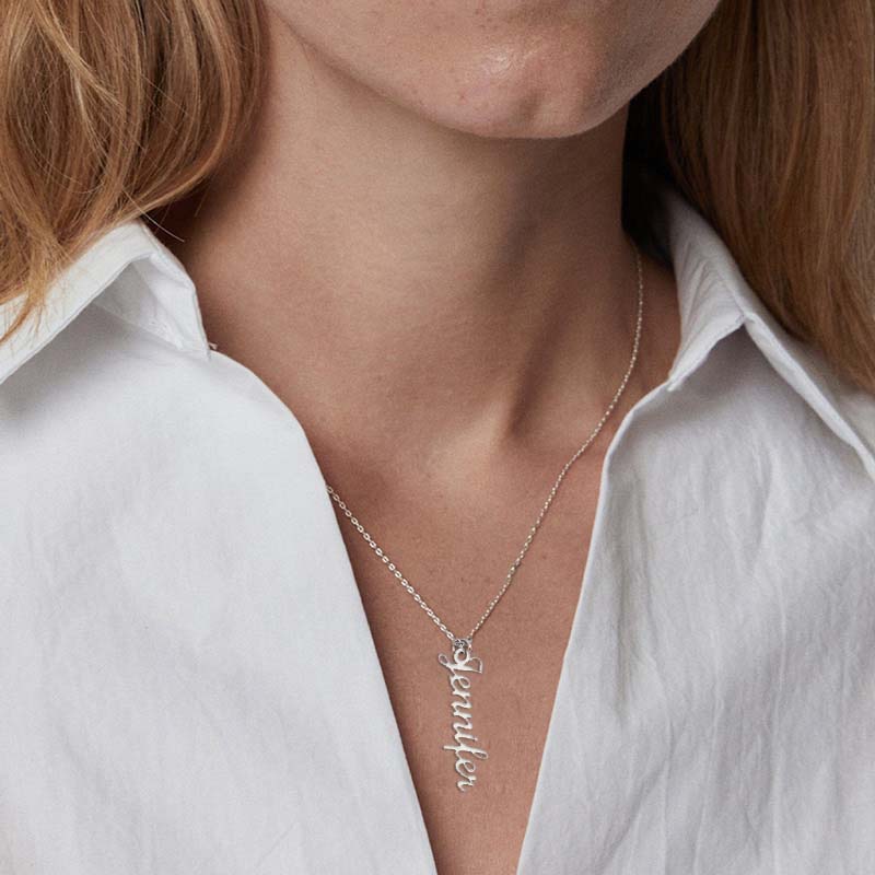 For Granddaughter - S925 I Am Always Here For You Vertical Name Custom Necklace