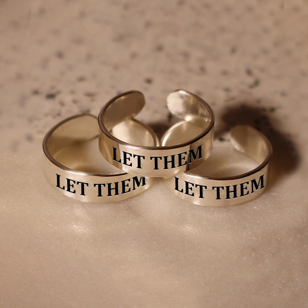 S925 Let Them Wide Band Ring