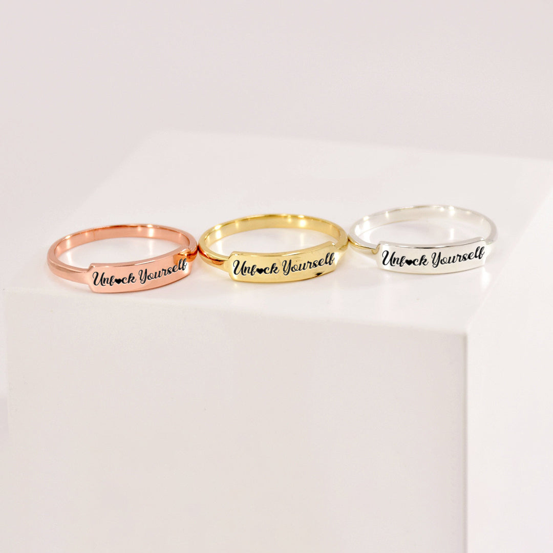 S925 Unf❤️ck Yourself Dainty Bar Ring