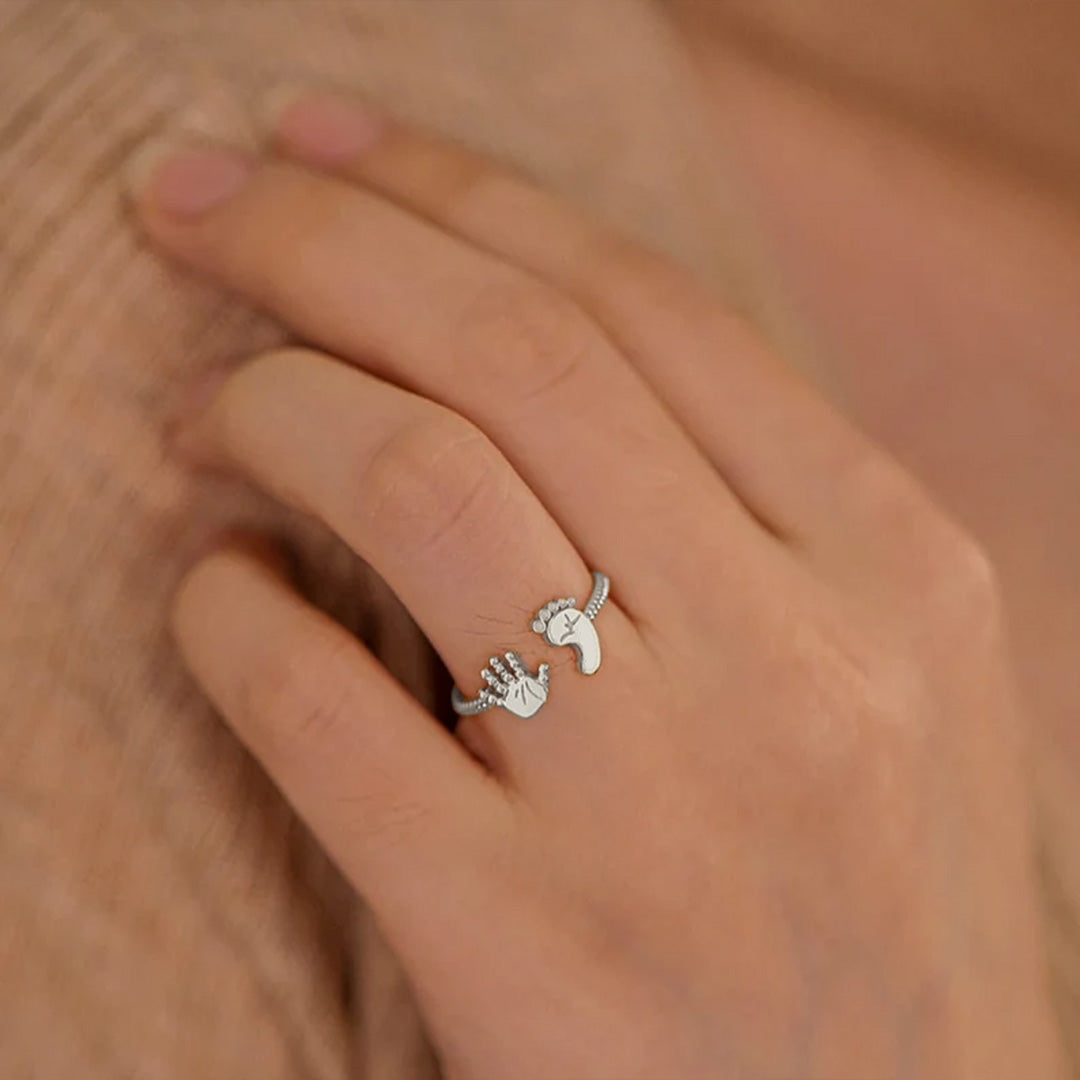 For Mother - S925 Mama to Be Palm and Foot Ring