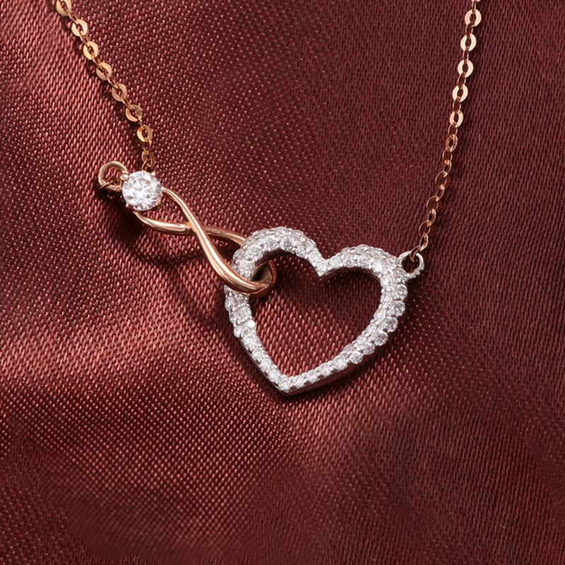 For Bonus Daughter - S925 Always Shine Like The Brightest Star Infinity Heart Necklace