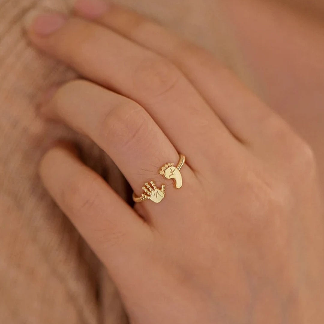 For Mother - S925 Mama to Be Palm and Foot Ring