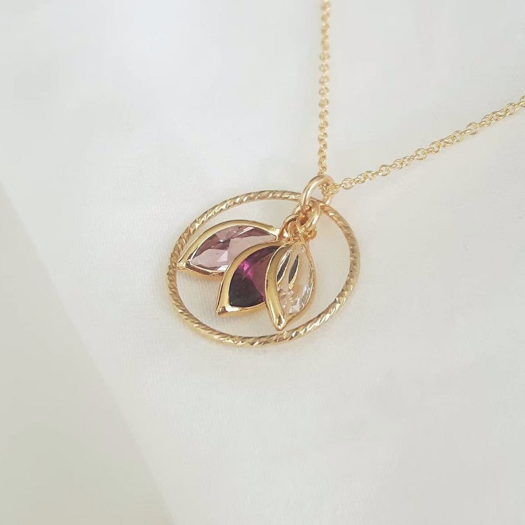 Custom Family Birthstone Necklace