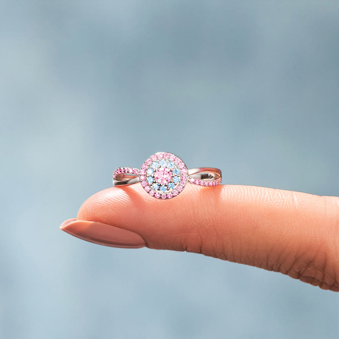 For Self - S925 Pink Blue Round Ring