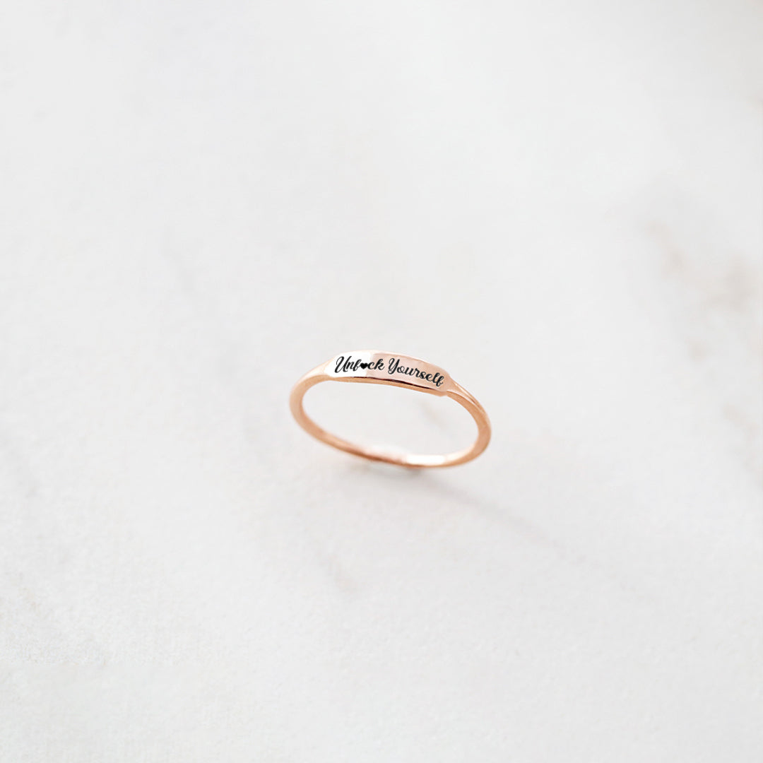 S925 Unf❤️ck Yourself Dainty Bar Ring