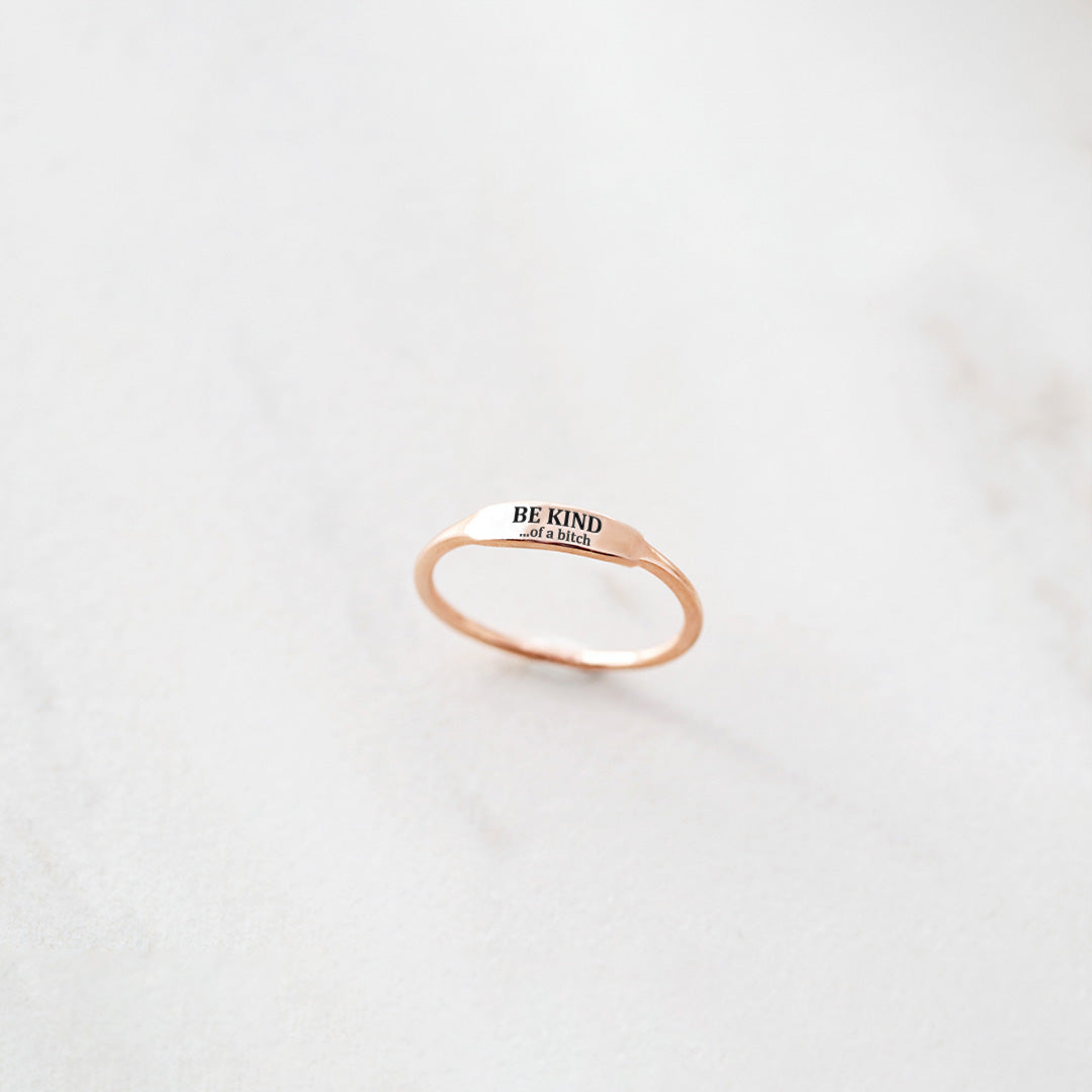 Be Kind...of a Bi❤ch Dainty Bar Ring