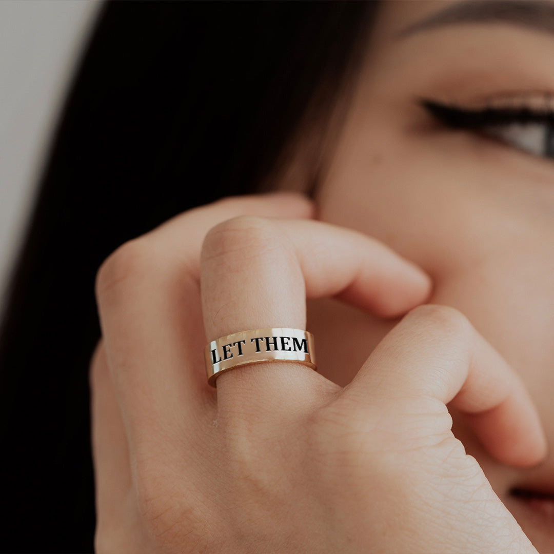 S925 Let Them Wide Band Ring