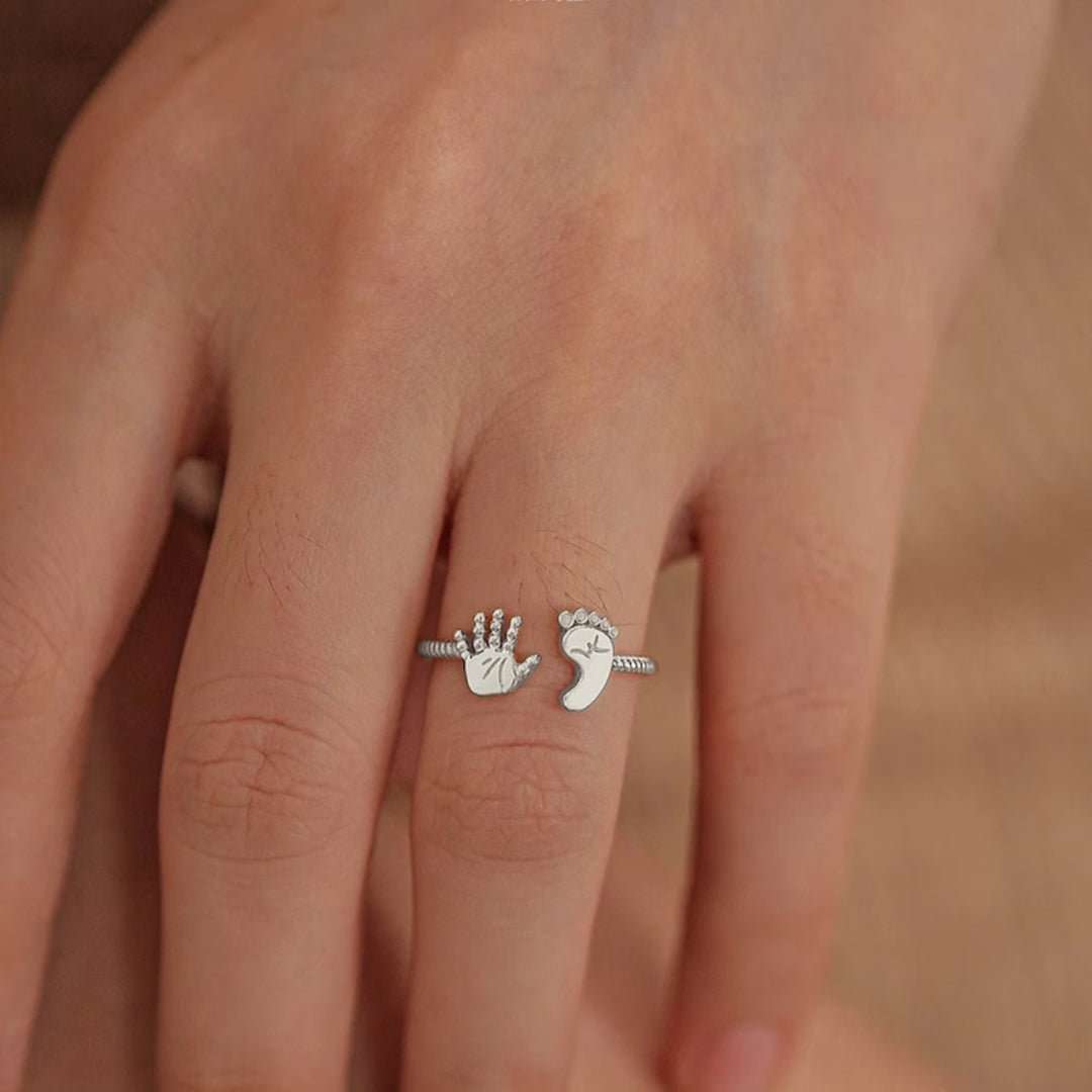 For Mother - S925 Mama to Be Palm and Foot Ring