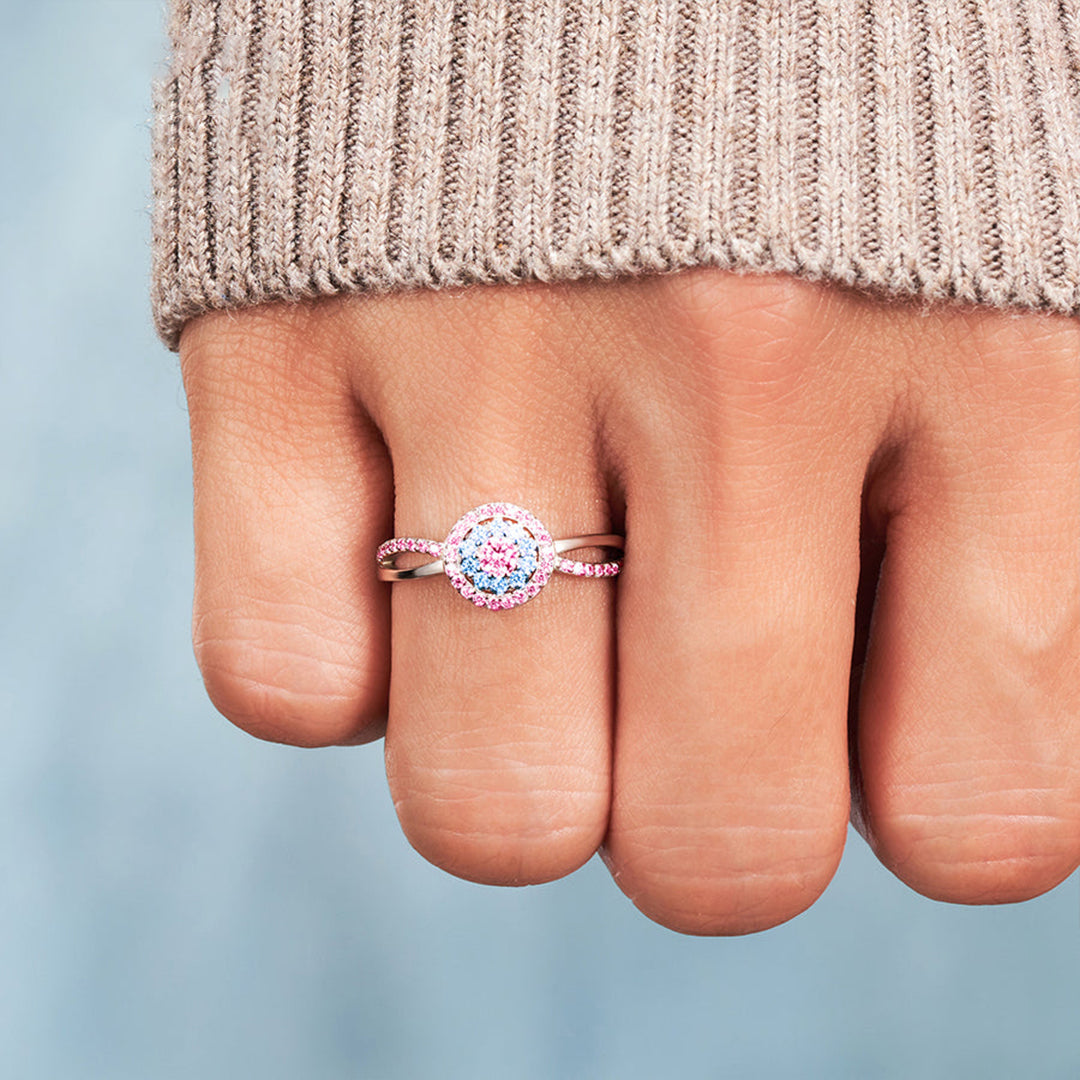 For Self - S925 Pink Blue Round Ring