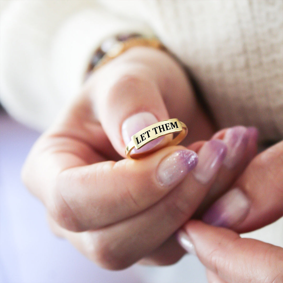 Let Them Dainty Bar Ring