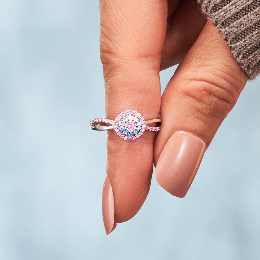 For Self - S925 Pink Blue Round Ring