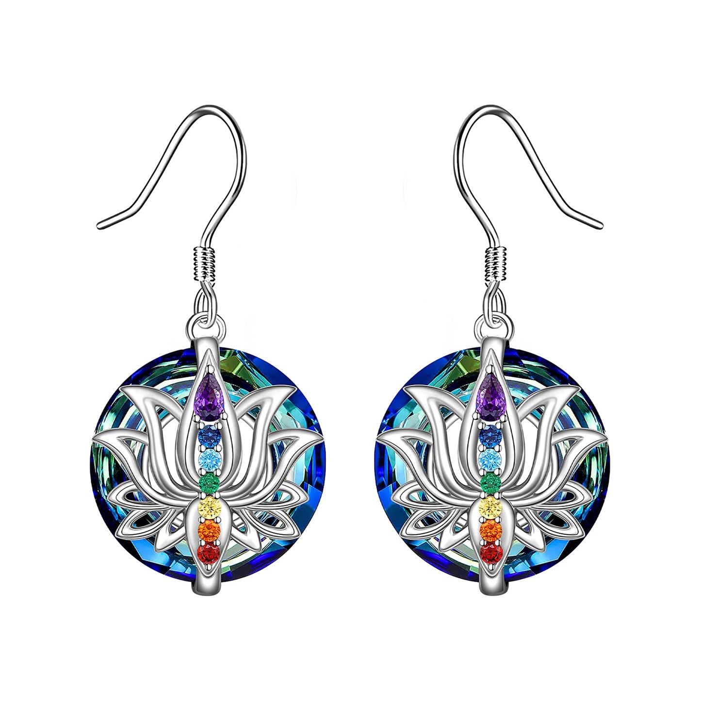S925 Move on Colorful Lotus Necklace