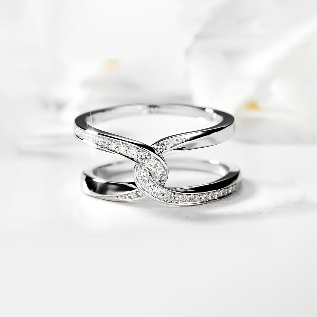 For Daughter - S925 Mother & Daughter Forever Linked Forever loved Cross Ring