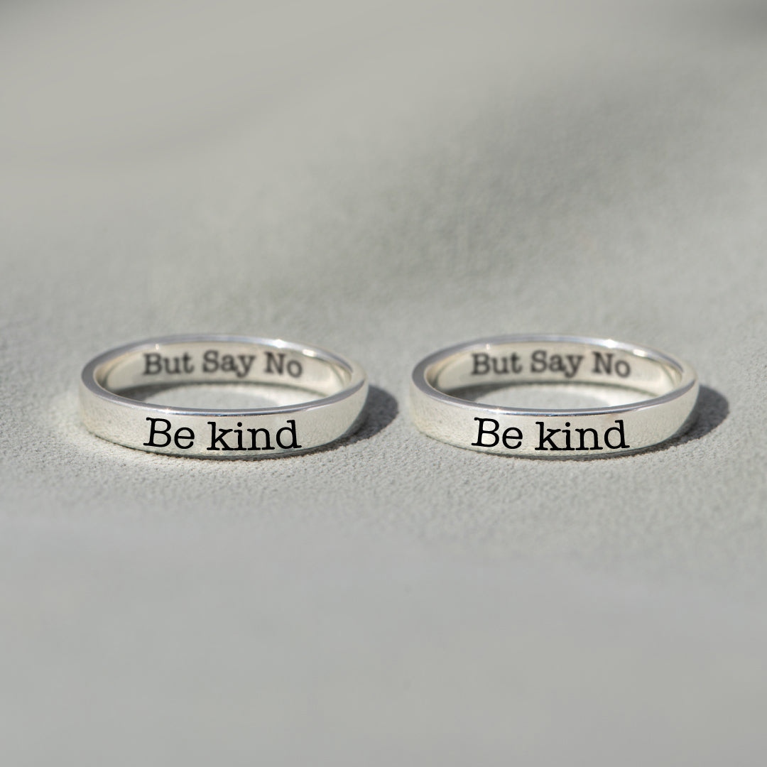 S925 Be Kind But Say No Circle Ring