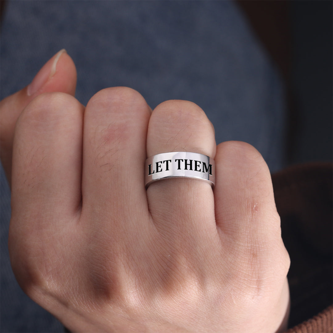 S925 Let Them Wide Band Ring