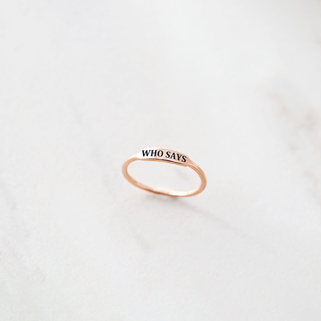 Who Says Dainty Bar Ring