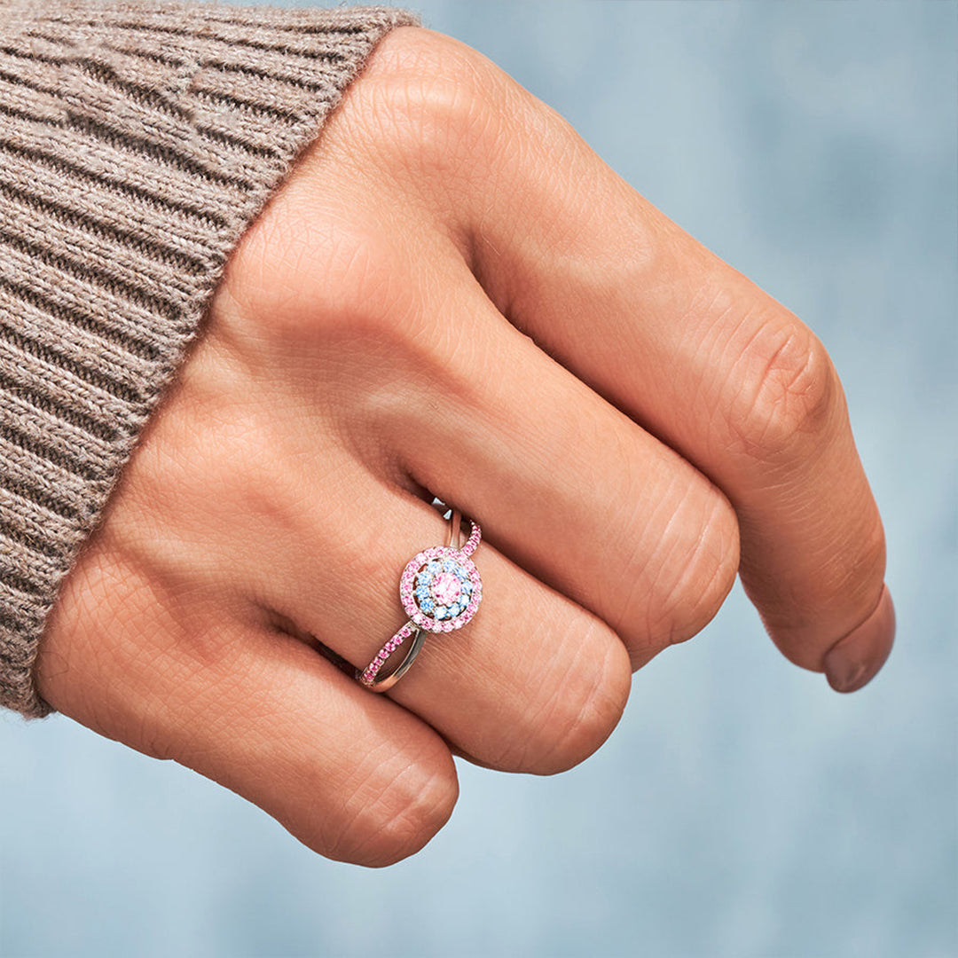 For Self - S925 Pink Blue Round Ring