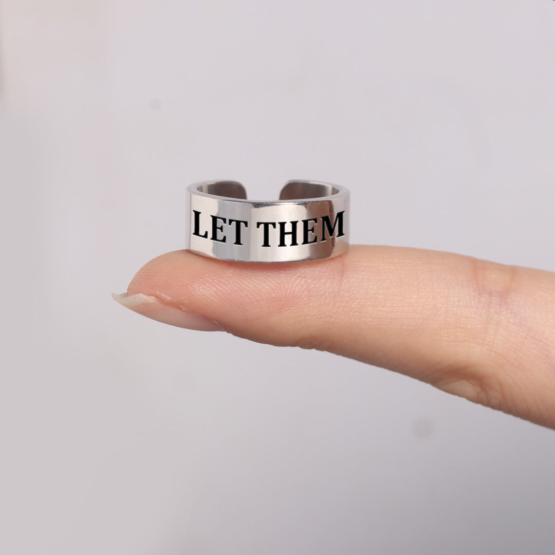 S925 Let Them Wide Band Ring