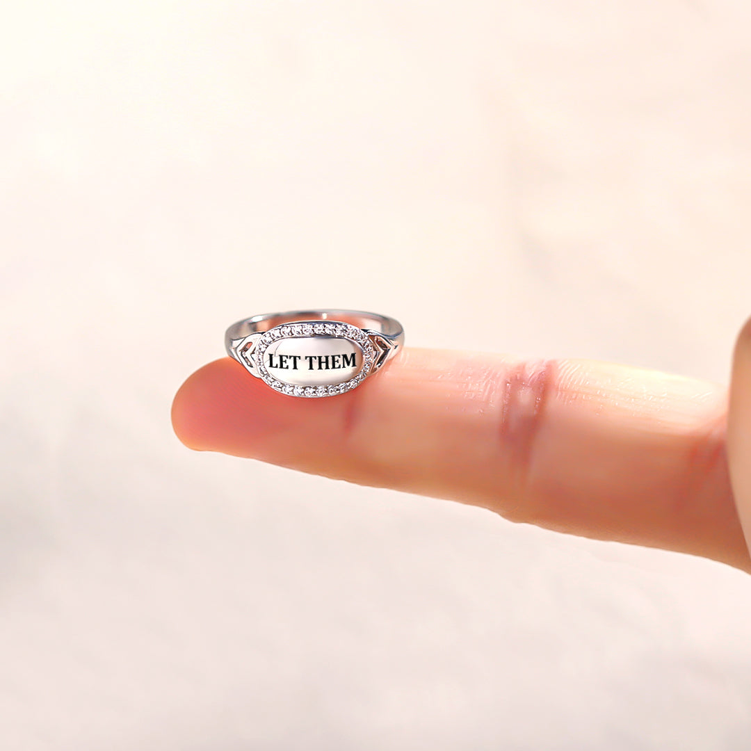 S925 Let Them Oval-shaped Ring