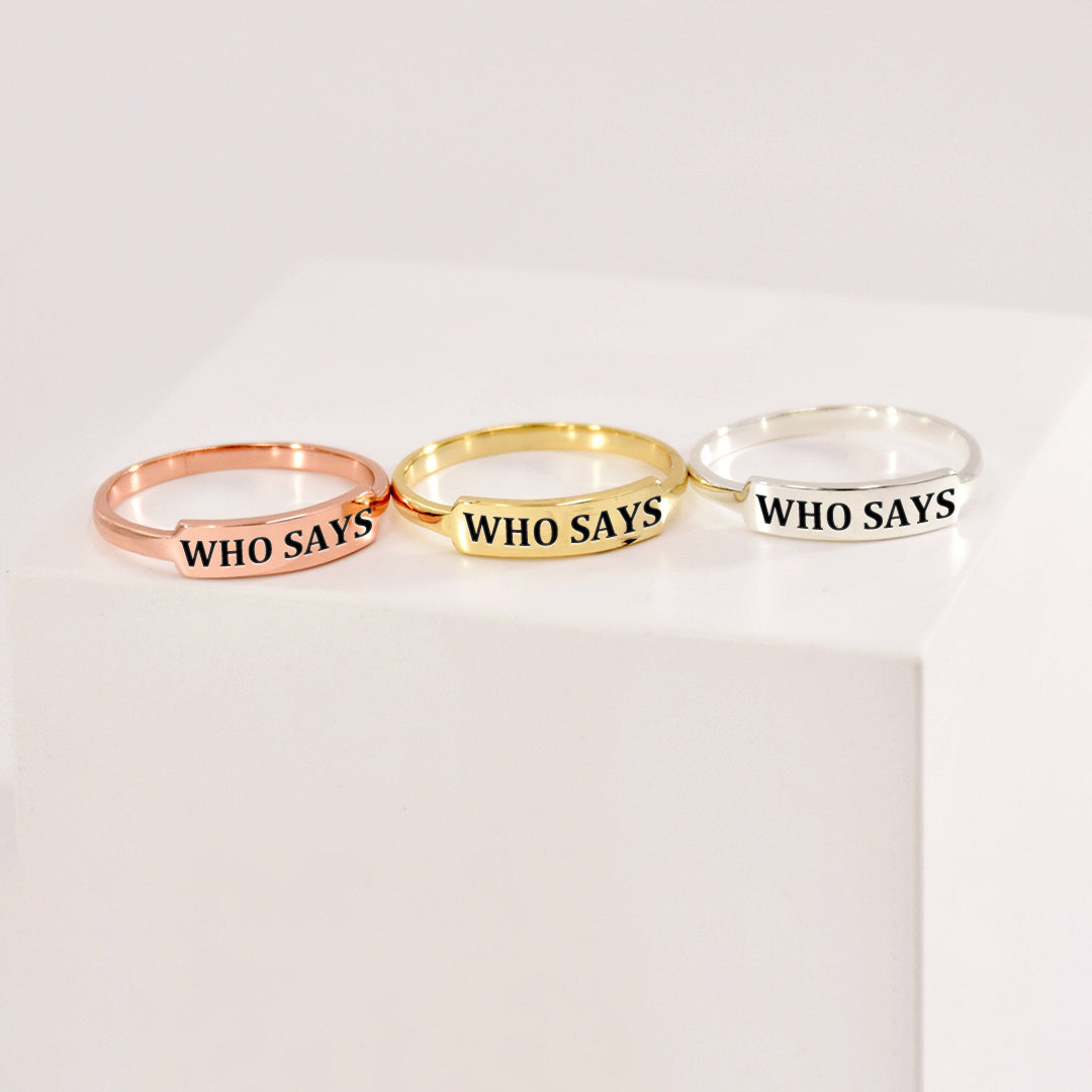 Who Says Dainty Bar Ring