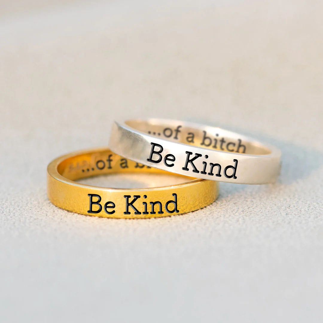 S925 Be Kind...of a Bi❤ch Circle Ring