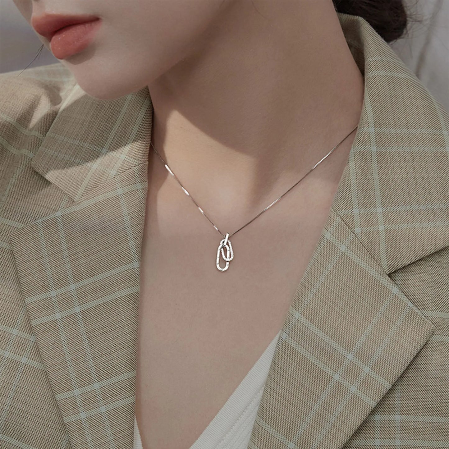 For Friend - S925 Someone Who Will Be There No Matter What Interlocking Circle Necklace