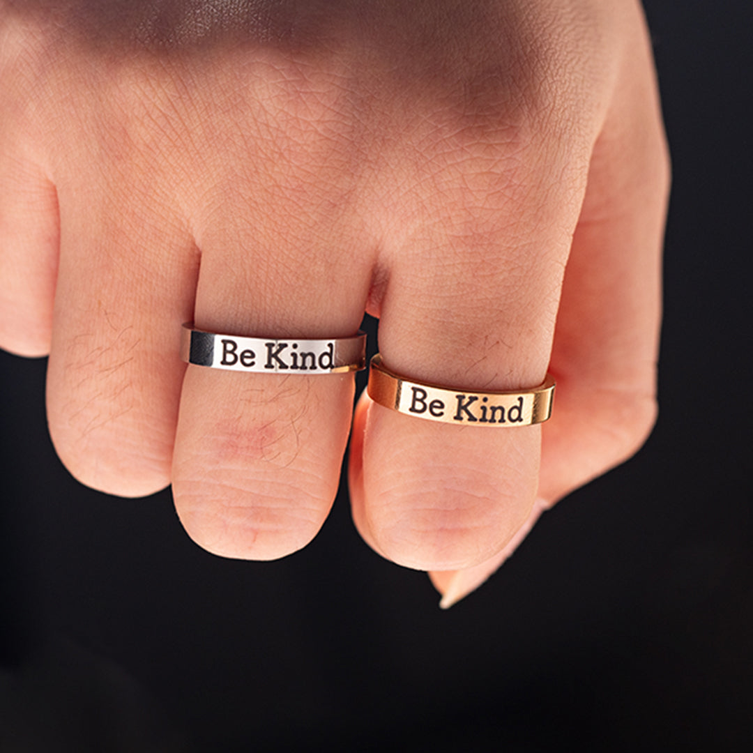 S925 Be Kind But Say No Circle Ring