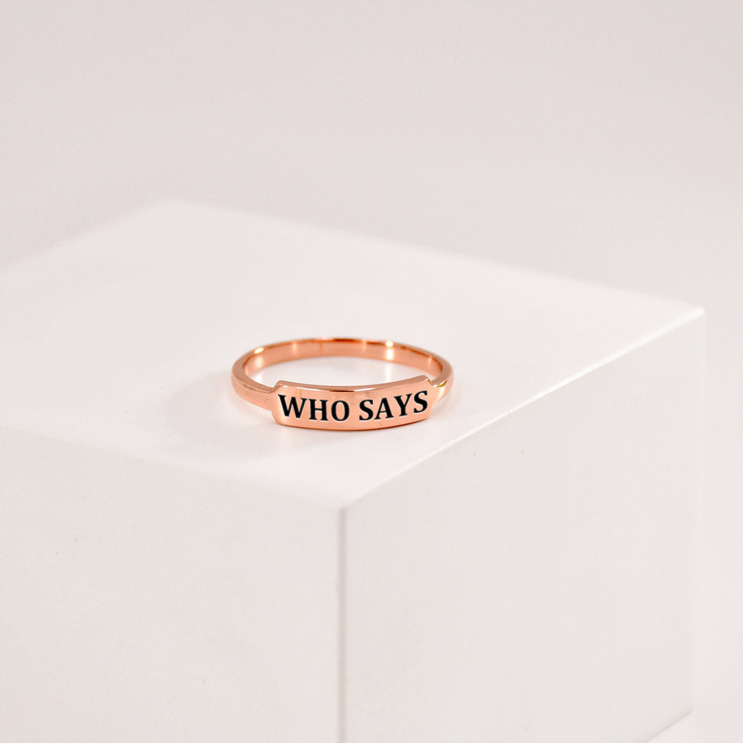 Who Says Dainty Bar Ring