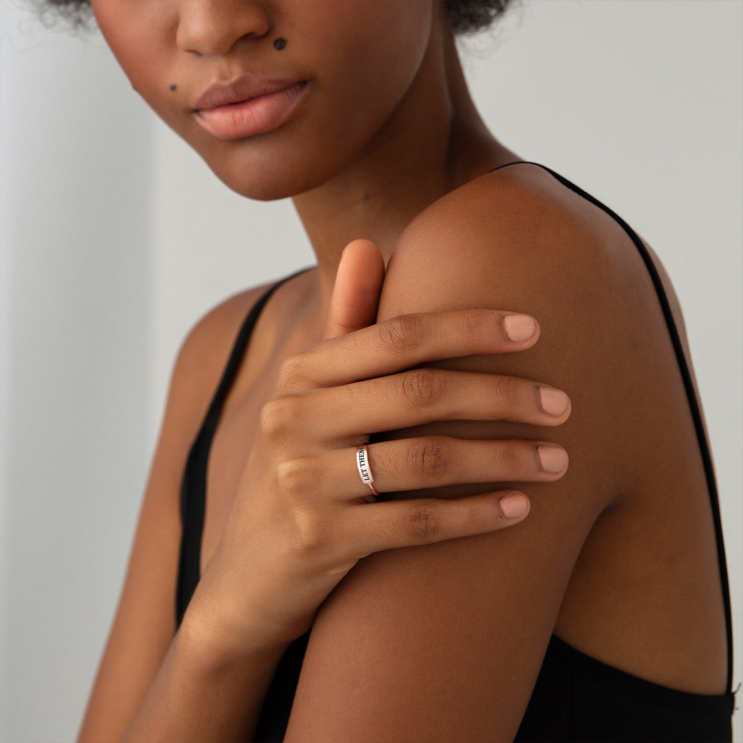 Let Them Dainty Bar Ring
