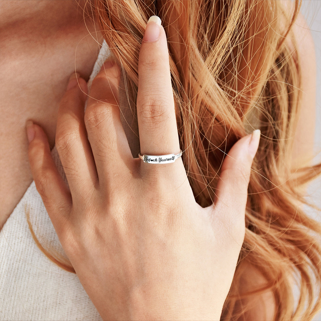 S925 Unf❤️ck Yourself Dainty Bar Ring