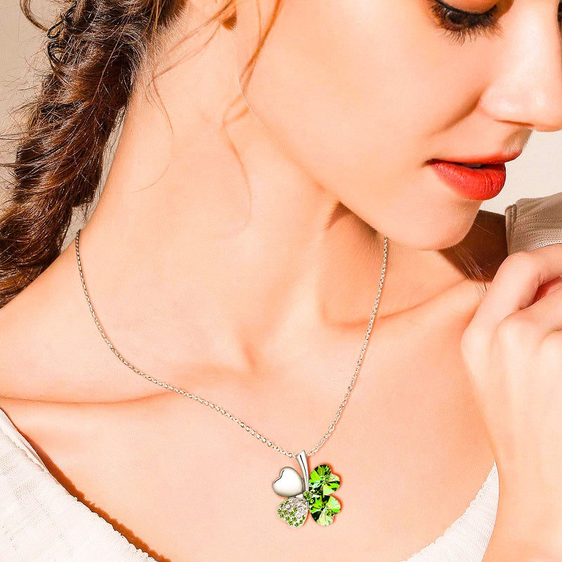 Irish By Blood American By Birth Patriot By Choice Four-Leaf Clover Necklace