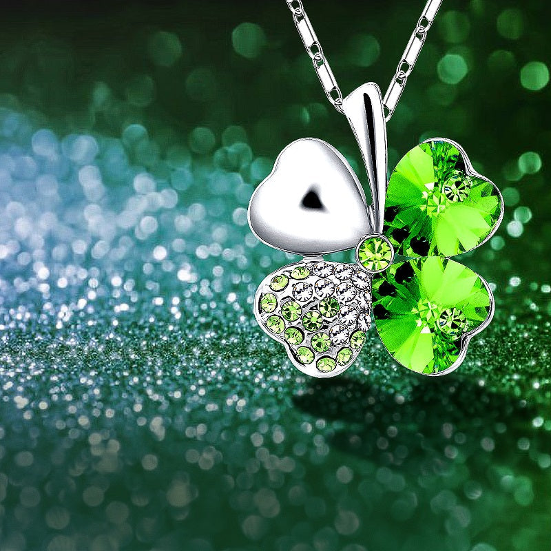 Irish By Blood American By Birth Patriot By Choice Four-Leaf Clover Necklace