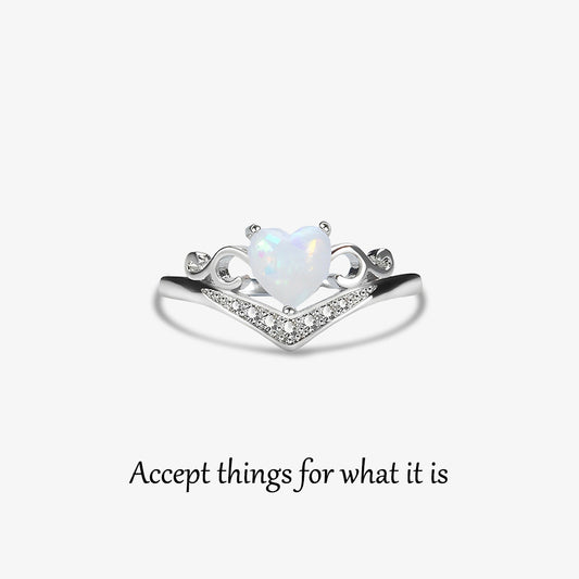 Self Love Heart Crown Opal Ring