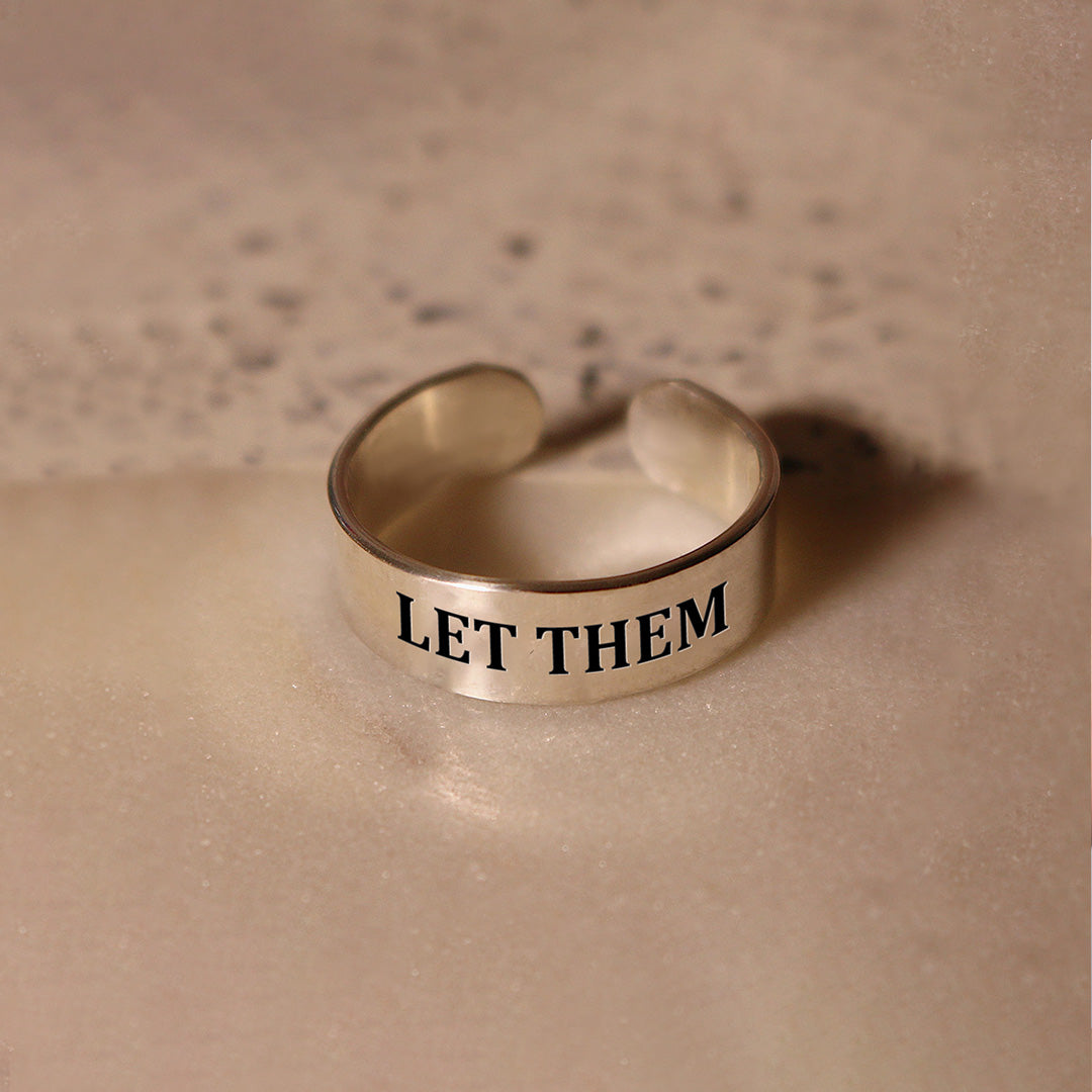 S925 Let Them Wide Band Ring