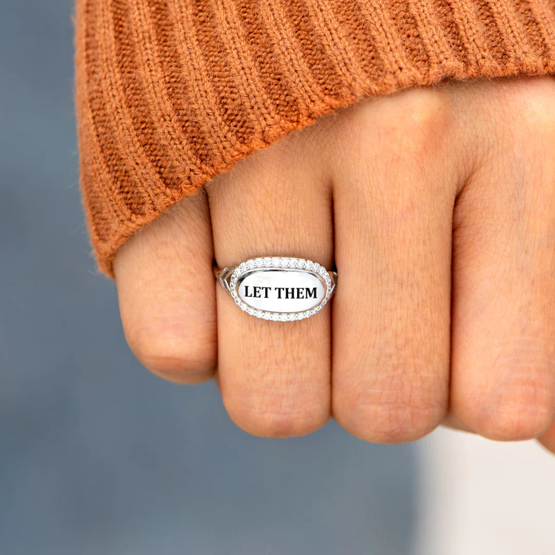 S925 Let Them Oval-shaped Ring